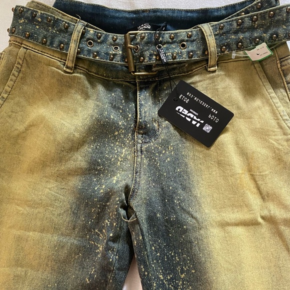 Jaded London Blue Yellow Wash Lace up jeans - Picture 6 of 8